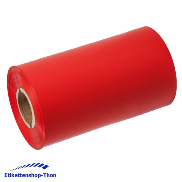 Thermotransfer-Farbband, 60 mm x 300 m - Harz - Rot - 1 Zoll Hülse - außen